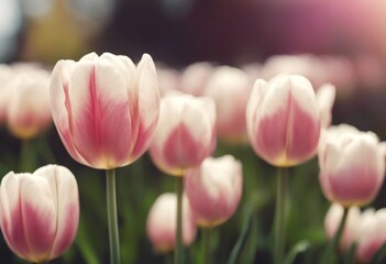 Fototapeta premium a bloom green spring bouquet tulip flower bunch blossom olated white flowers row
