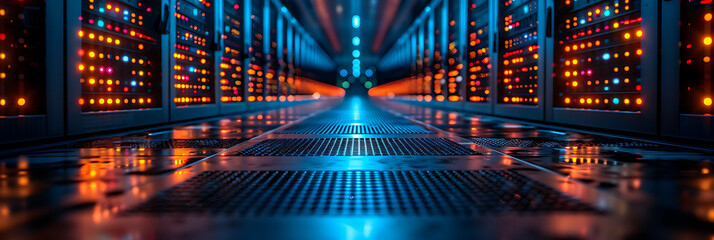 Network Infrastructure Background with Grey Blue Tone