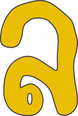 Cute Thai Alphabet Bold Doodle