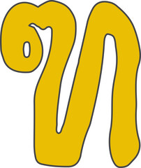 Cute Thai Alphabet Bold Doodle