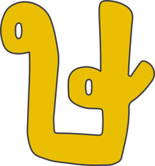 Cute Thai Alphabet Bold Doodle