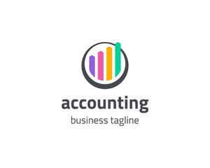 Colorful chart accounting business logo