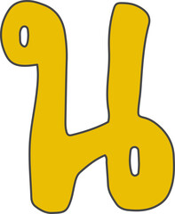 Cute Thai Alphabet Bold Doodle