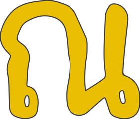 Cute Thai Alphabet Bold Doodle