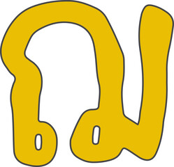 Cute Thai Alphabet Bold Doodle