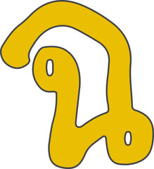 Cute Thai Alphabet Bold Doodle