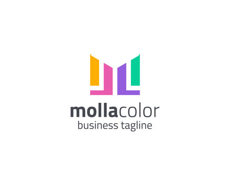 Colorful abstract initial letter m finance logo