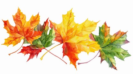 Fototapeta premium Autumn Colorful Maple Leaves Acer platanoides