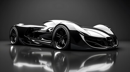 Naklejka premium Generative depiction of a contemporary high end sports vehicle very detailed and realistic shape