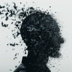 Psychology Concept, Human Head Silhouette, Psychotherapy, Mental Disorder Treatment