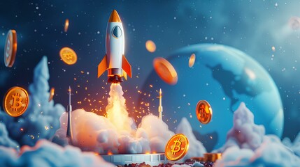 detailed and vivid illustration of a rocket lift