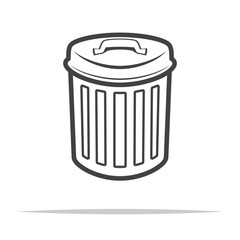 Trash can outline icon transparent vector isolated