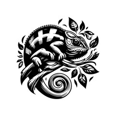 chameleon logo design template. vector illustration