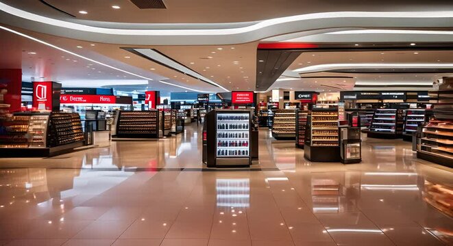 Duty free store at the airport.