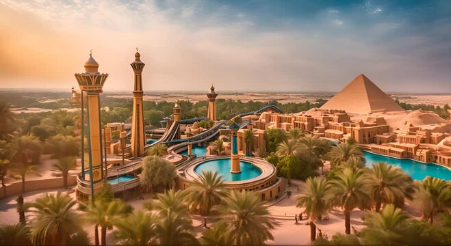 Theme park with the theme of Egypt.