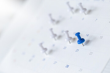 Close up of calendar , Planner and organizer to plan and reminder daily appointment, meeting agenda, schedule, timetable, and management, event , holiday .