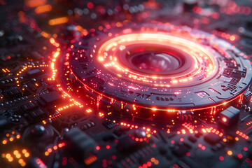 Futuristic Neon AI Canvas - Digital Art Illustration