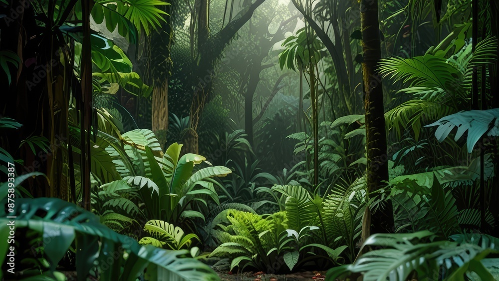 Wall mural tropical forest in the jungle