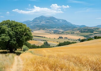 Fototapeta premium Beautiful Scenery Of A Rural Landscape In Sicily