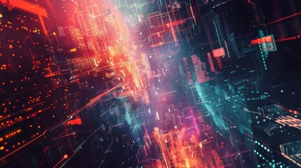 Fototapeta premium Abstract digital art background 