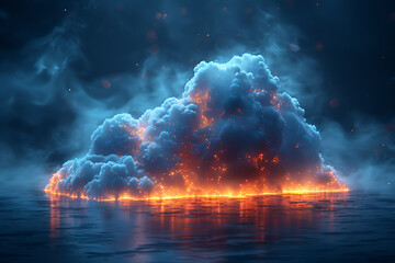 Cloud Computing Odyssey: Empty Canvas & Abstract Banner