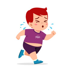 fat little kid do running for weight loss