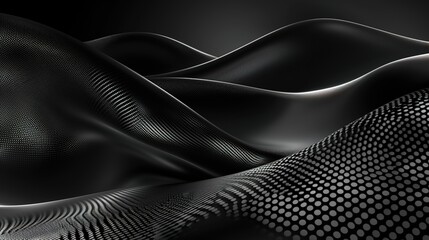 Fototapeta premium Abstract Geometric Lines on Black Background - Modern and Dynamic Intersecting Design for Graphic Projects