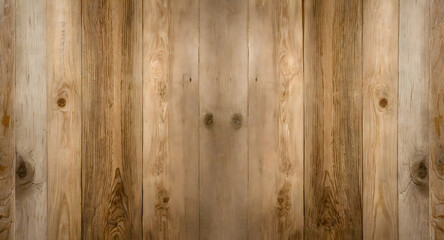 Fototapeta premium old brown rustic light bright wooden texture - wood background panorama banner long. Generative AI.