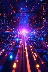 Obraz premium Digital Data Flowing Tunnel