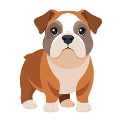 Illustration of Cute baby Bulldog Isolated