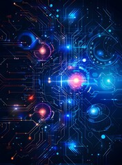 Abstract Futuristic Circuit Board Technology Background