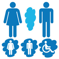 sign icon male and female toilet. Vector illustration