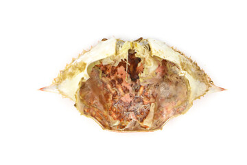 Steamed Blue Crabs on the white background