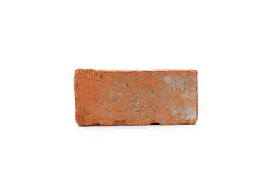 Solid clay bricks used for construction,Old red brick isolated on white background.