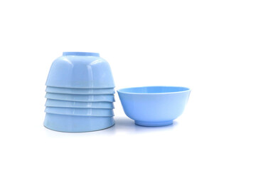 Blue bowl on white background