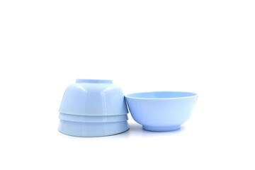 Blue bowl on white background