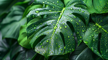 Raindrops on a Giant Leaf