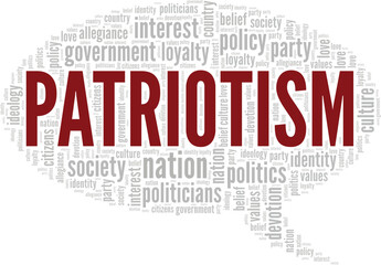 Patriotism word cloud conceptual design isolated on white background.