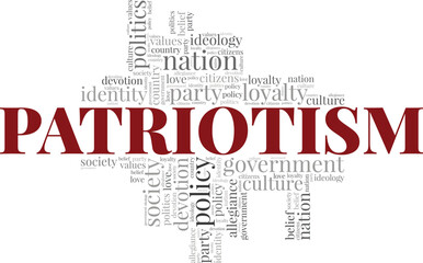 Patriotism word cloud conceptual design isolated on white background.