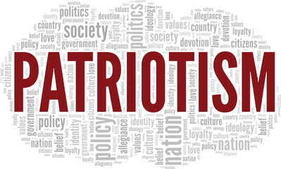 Patriotism word cloud conceptual design isolated on white background.