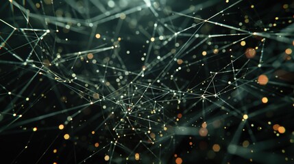 Glowing Network Connections on Dark Background - Abstract Digital Design Concept