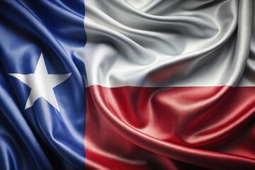 Realistic flag State of Texas on the wavy surface of fabric
