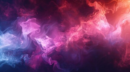 Neon colored abstract background of swirling smoke clouds very detailed and realistic shape