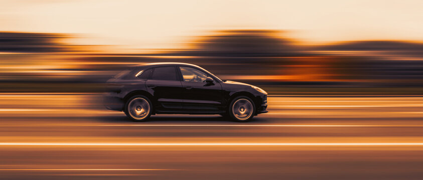Fast car. Abstract photo of speed blur car on motion blur background