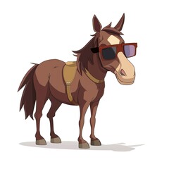 Fototapeta premium Mule Preppy fashion cartoon isolated whitebackground