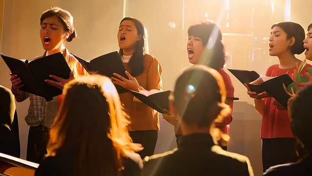 Women's Choir Singing During Evening Performance