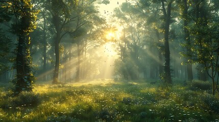 Obraz premium morning in the woods