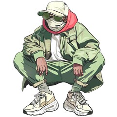 Fototapeta premium Oyster Streetwear fashion cartoon isolated whitebackground