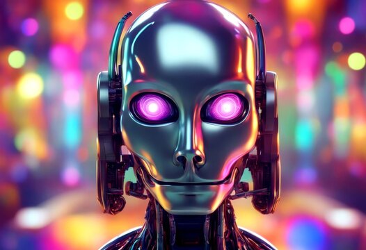 colorful 3d robot background illustration alien cyborg abstract rendered android art artistic colourful concept creative design