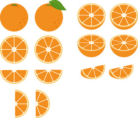 オレンジのイラストセット orange set